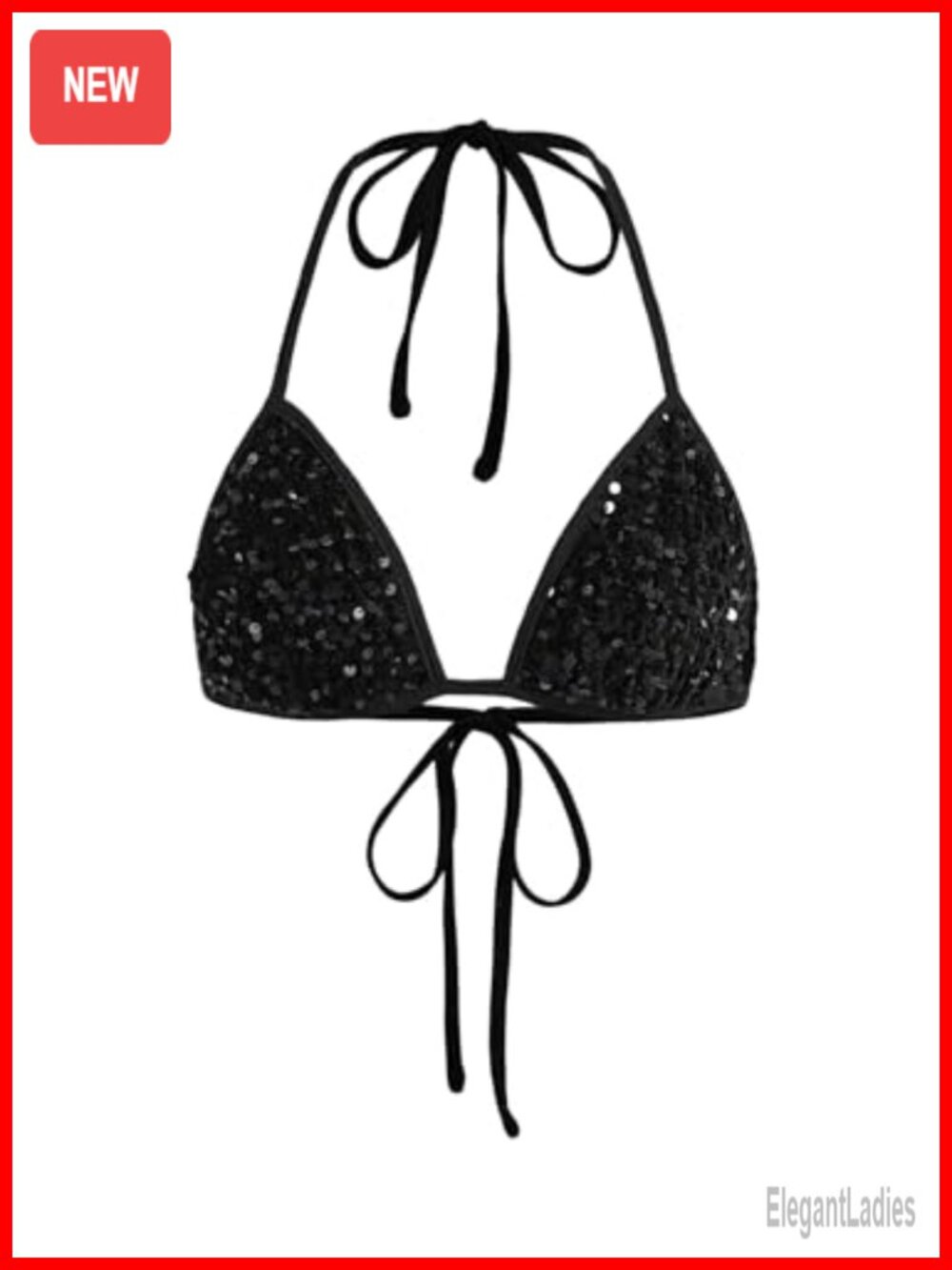 Sparkling Sequin Halter Crop Top Rave Bra Party Event Tank